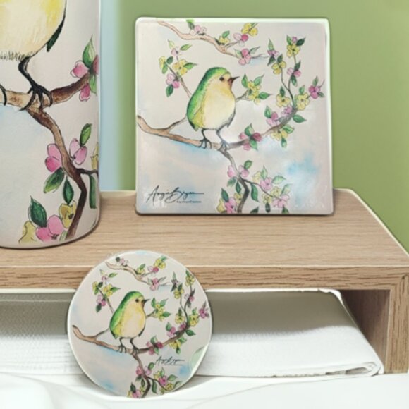Bird Tumbler Set – Tumbler, Coaster, Car Coaster by Angie Bryan Creations - Picture 4 of 13